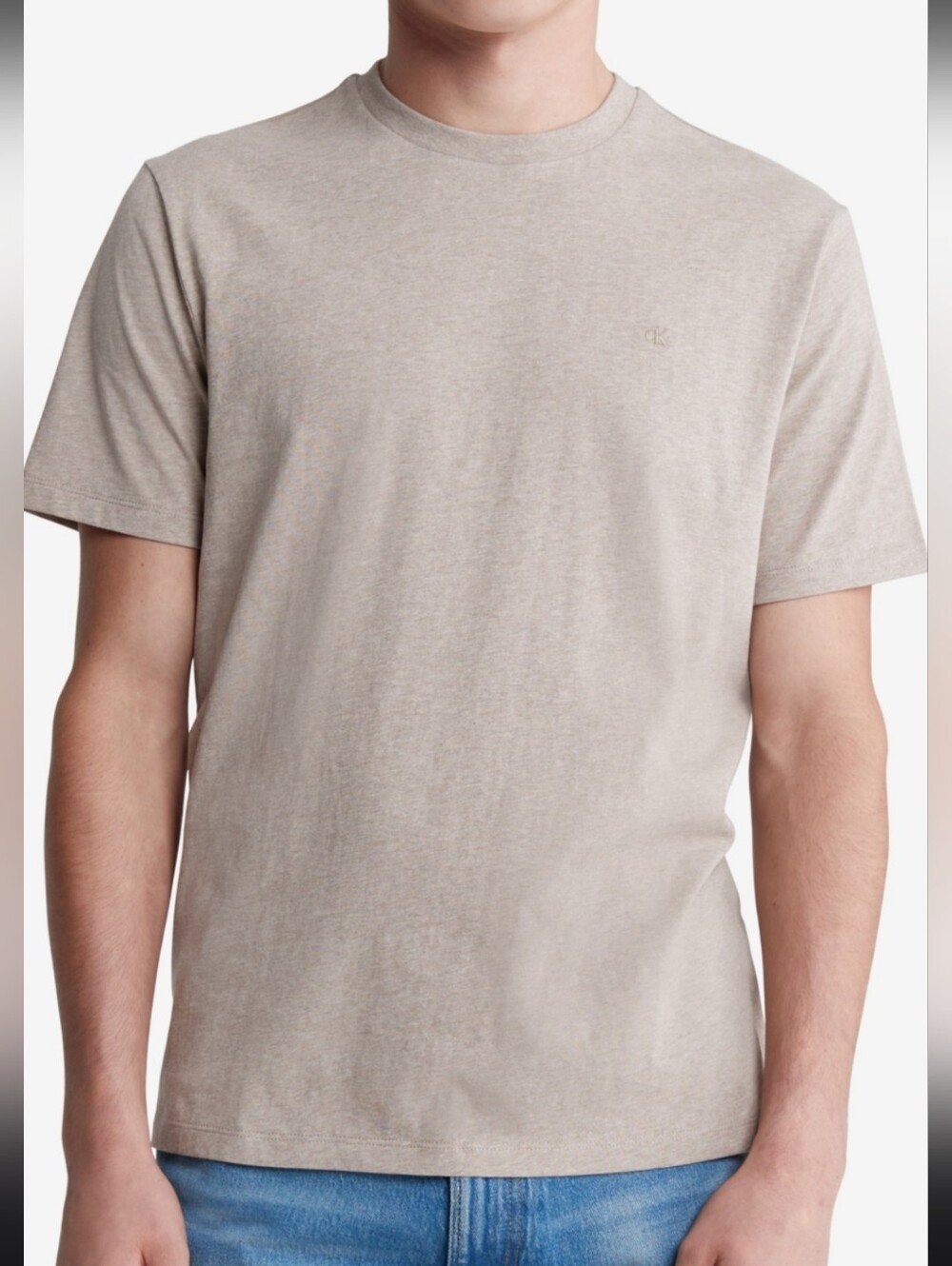 Calvin Klein Men's Smooth Cotton Solid Crewneck T-Shirt - Atmosphere Heather NWT